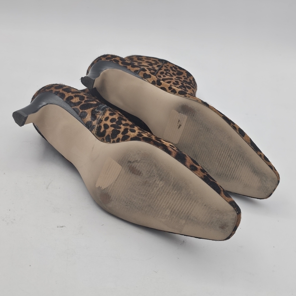 Nordstrom Arazio Leopard Calf Hair Kitten Heel Booties Pointed Toe Size 8 - Picture 8 of 10